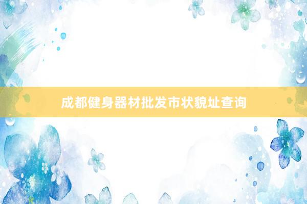 成都健身器材批发市状貌址查询